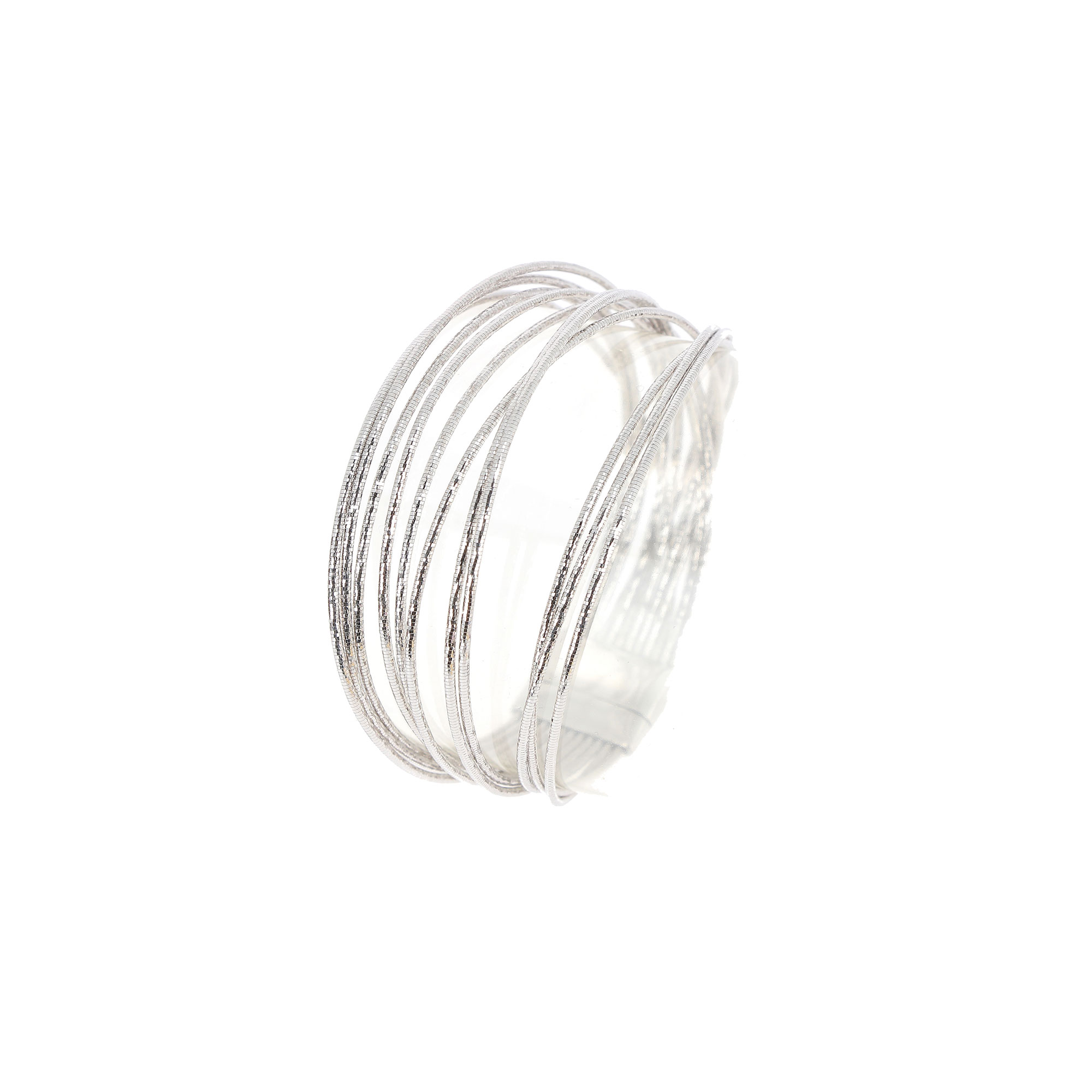 Pesavento DNA Spring Polished Rhodium Cuff Bracelet