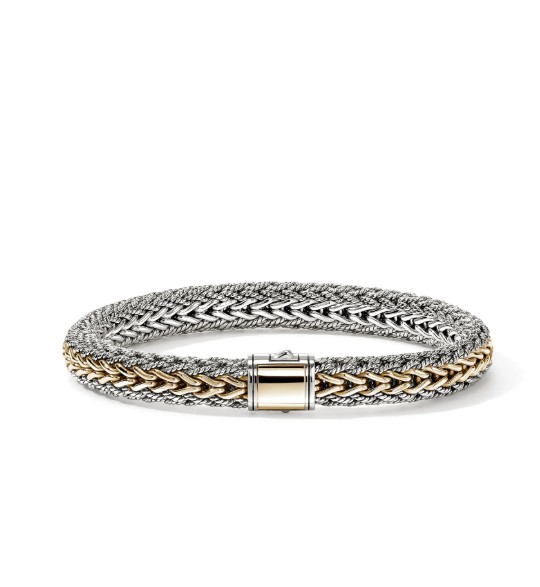 John Hardy Polished Two-Tone Sterling Silver Chain Bracelet
