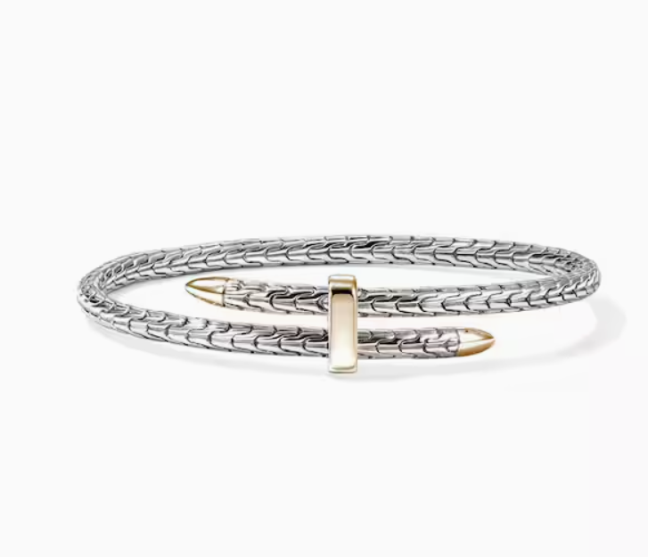 John Hardy Polished Two-Tone Sterling Silver Cuff Bracelet