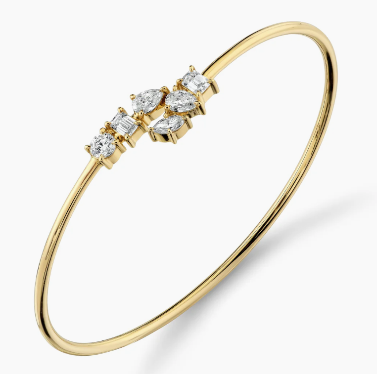 Michael M Diamond 18K Polished White Gold Bangle Bracelet