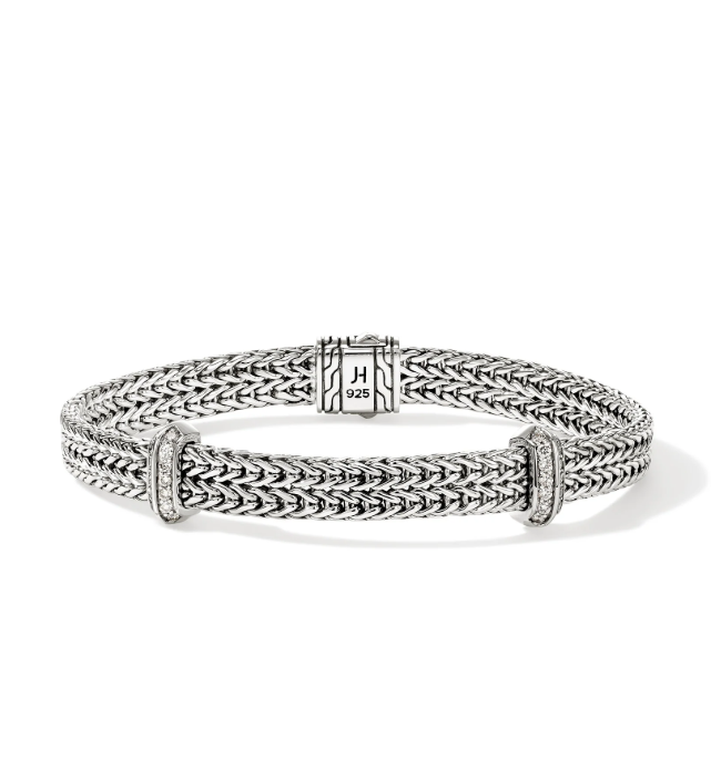 John Hardy Diamond Silver Sterling Silver Chain Bracelet