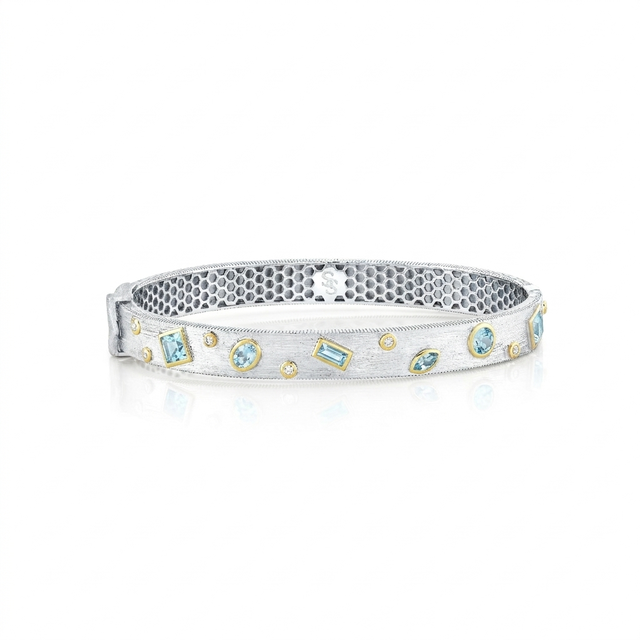 Sloane Street Topaz Silver Sterling Silver Bangle Bracelet