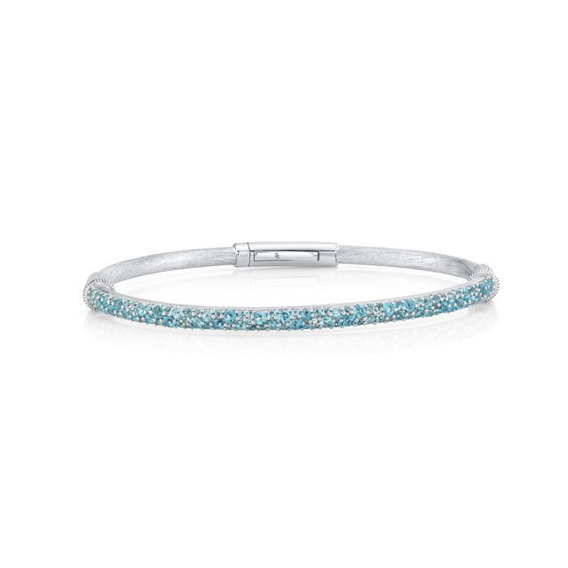 Sloane Street Swiss Blue Topaz Silver Sterling Silver Bangle Bracelet