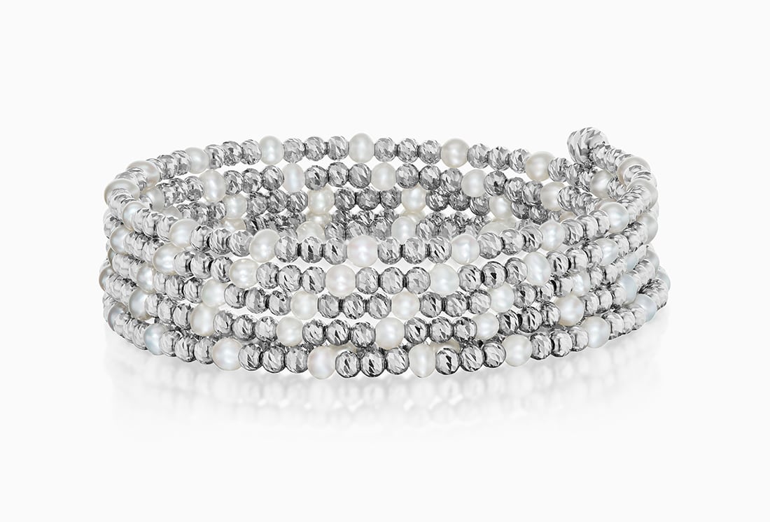 Platinum Born Pearl Flex Bracelet