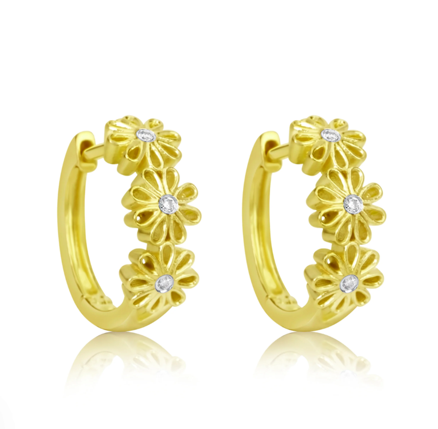 MEIRA T Diamond in 14K Yellow Gold Huggie Earrings