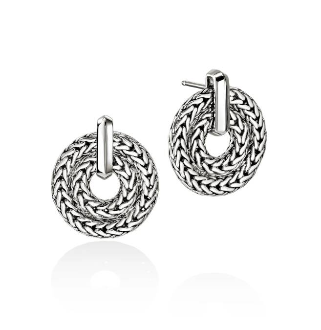 John Hardy White Sterling Silver Post Earrings