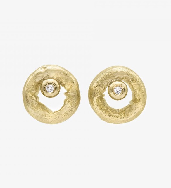 MISANI Diamond in 18K Yellow Gold Post Earrings