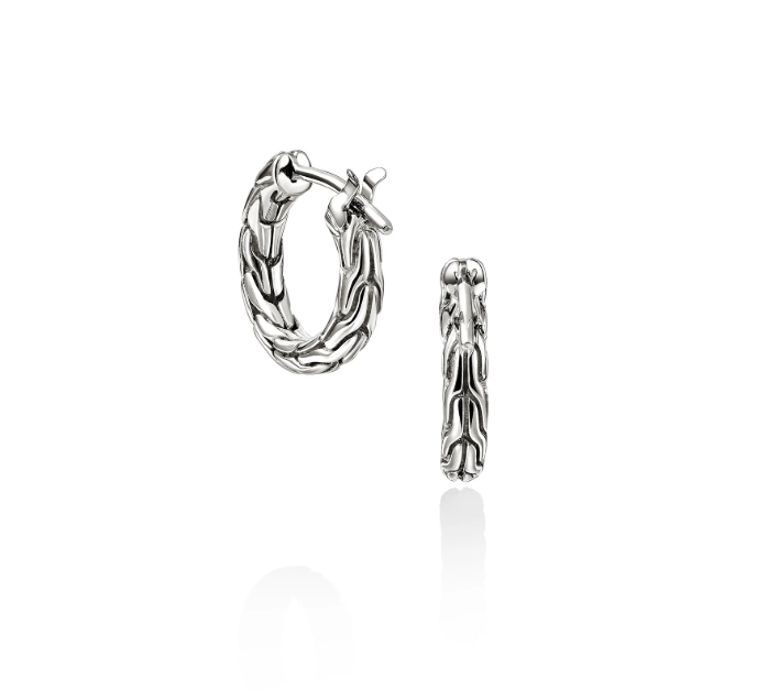 John Hardy Classic Chain Silver Sterling Silver Hoop Earrings