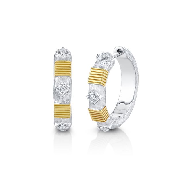 Sloane Street Diamond in 18K Silver Sterling Silver Hoop Earrings
