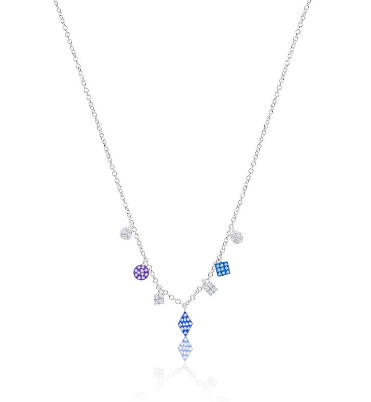 MEIRA T Diamond 14K Polished White Gold Pendant Necklace