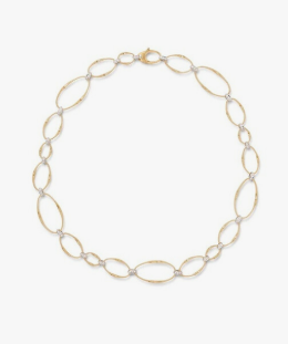 Marco Bicego Marrackech Onde Diamond 18K Engraved Yellow Gold Chain Necklace