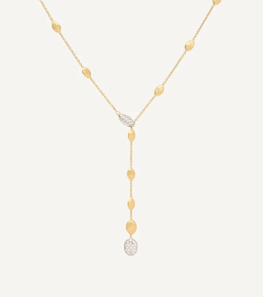Marco Bicego Siviglia Diamond 18K Engraved Yellow Gold Chain Necklace