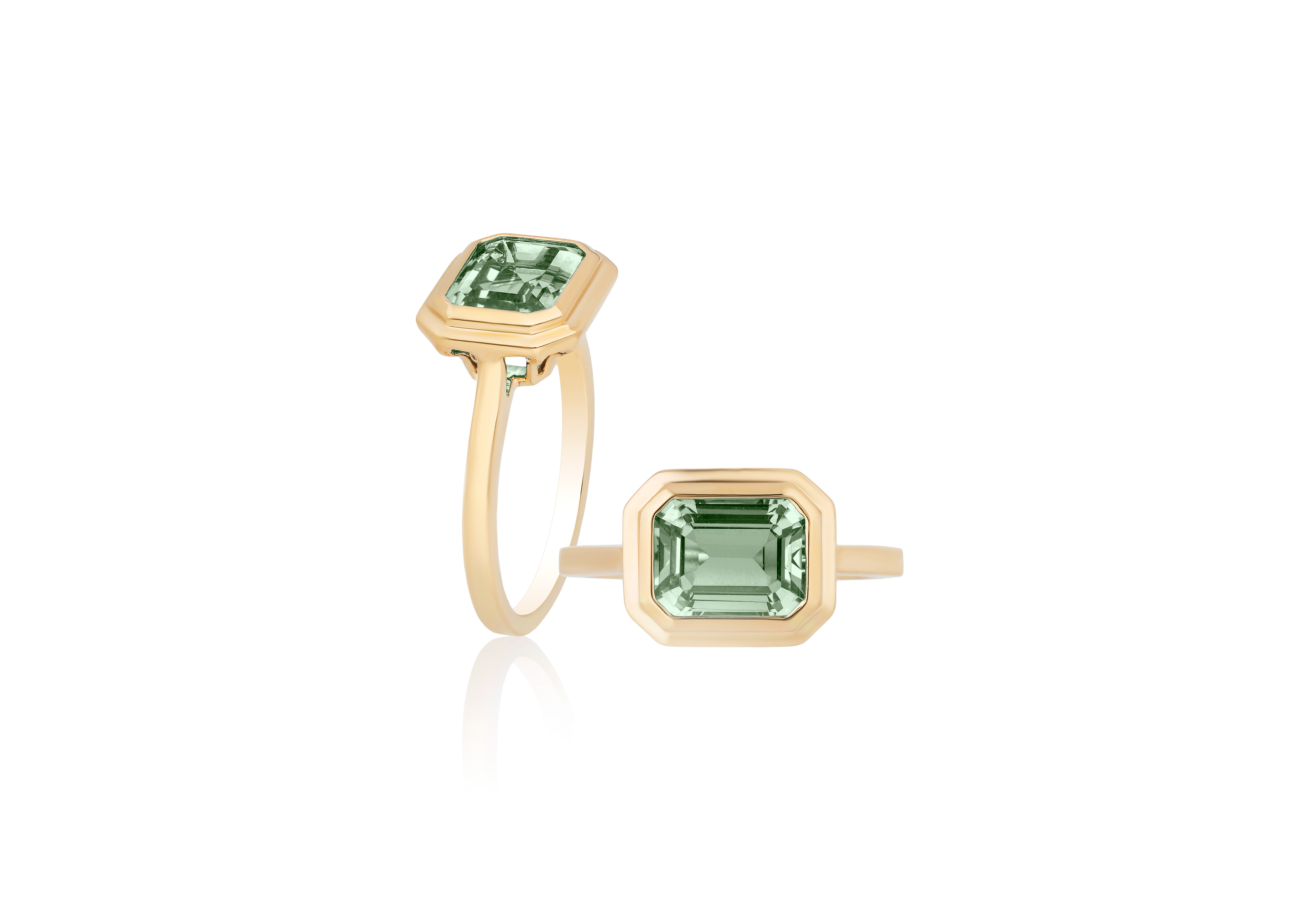 Goshwara Manhattan Prasiolite Emerald Cut Ring
