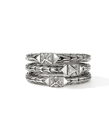 John Hardy Diamond Polished Silver Sterling Silver Band Ring