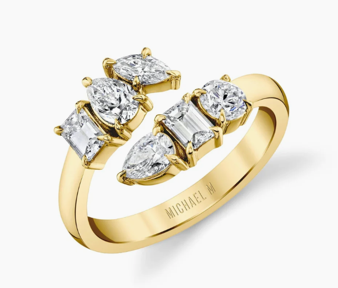Michael M Diamond 18K Polished White Gold Band Ring