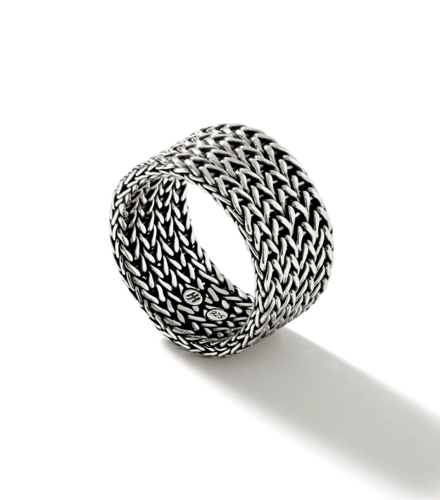 John Hardy White Sterling Silver Band Ring